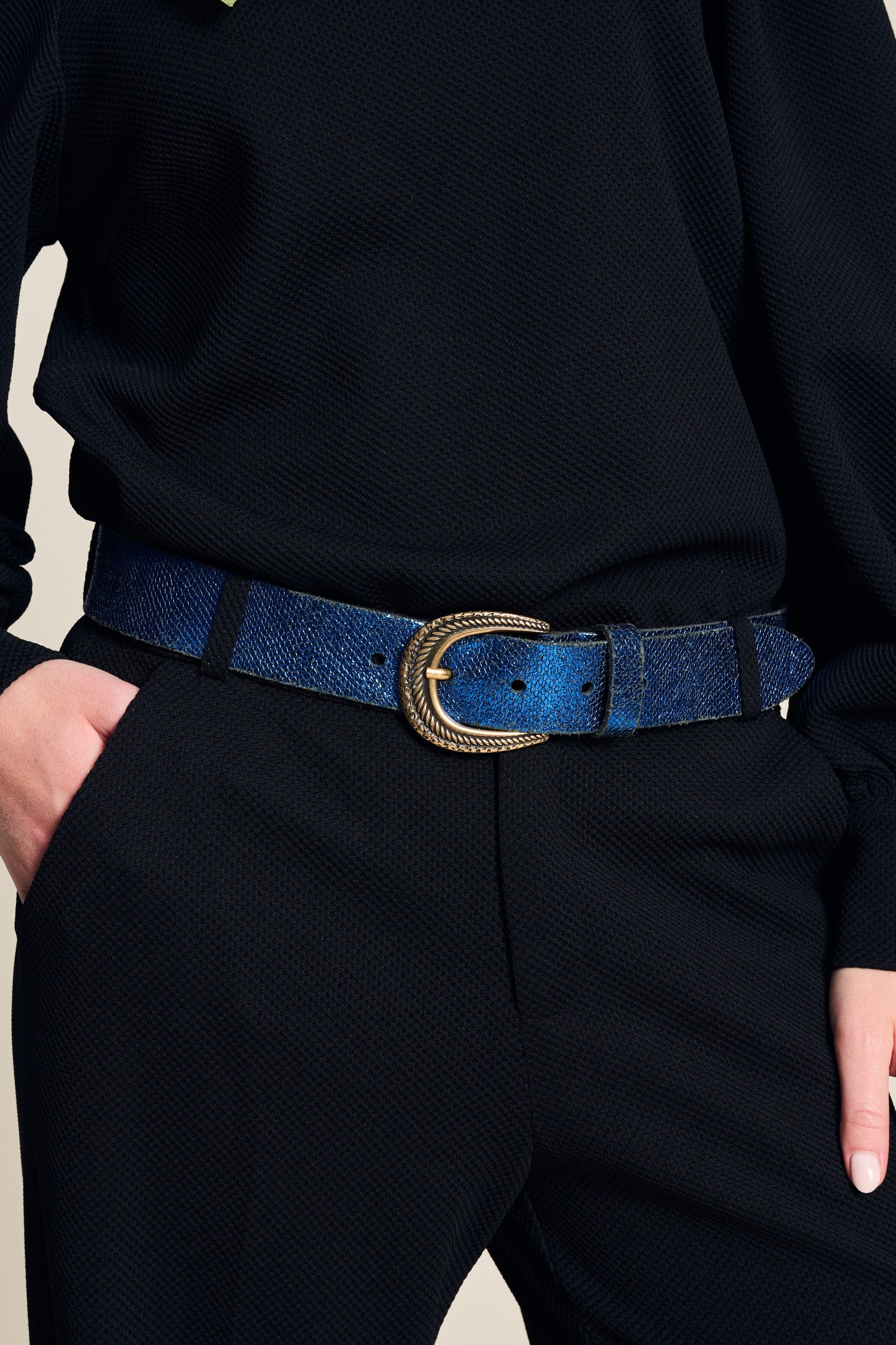 BELT Snake Bright Blue POM Amsterdam