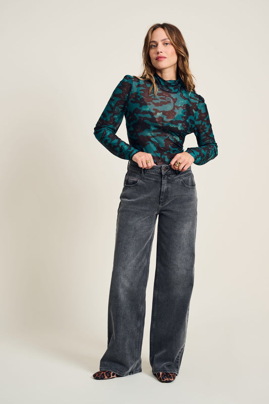 JEANS- Wide leg Grey Storm