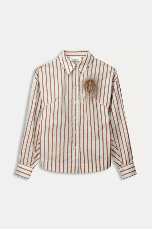 BLUSE - Striped Poplin White