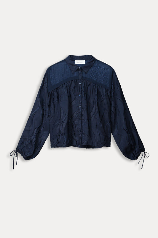 BLUSE - Jacquard Midnight Blue