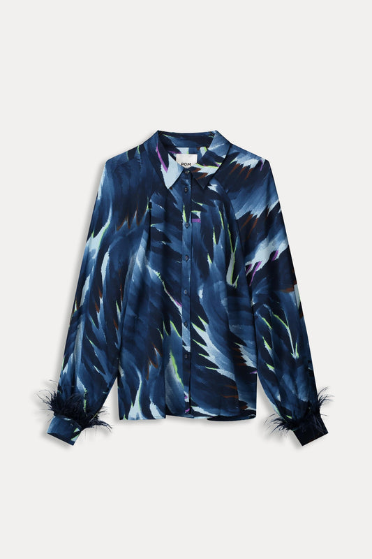 BLUSE - Feathers Blue