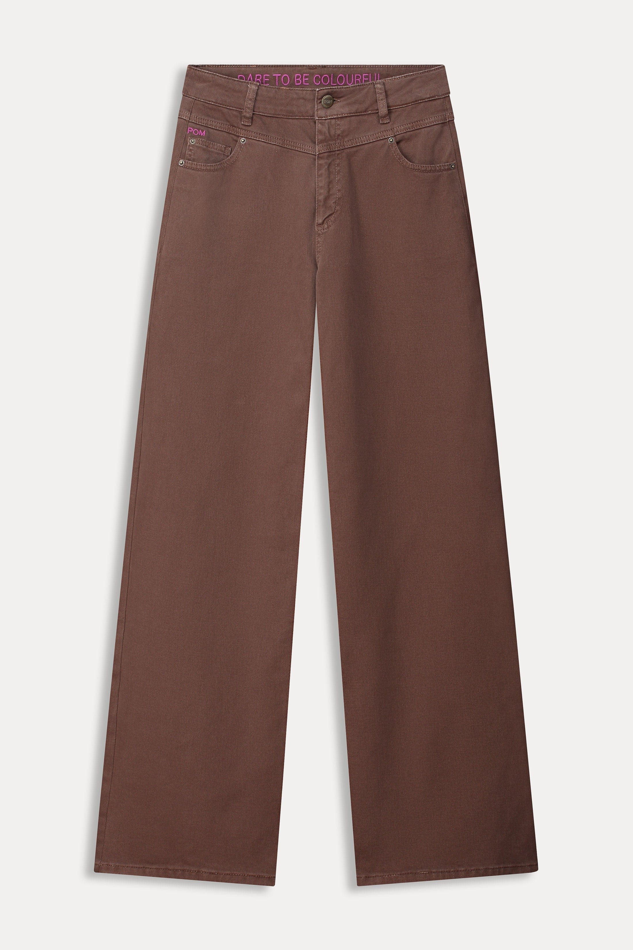 JEANS - Wide Leg Washed Brown