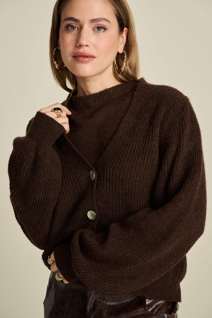 STRICKJACKE - Brown