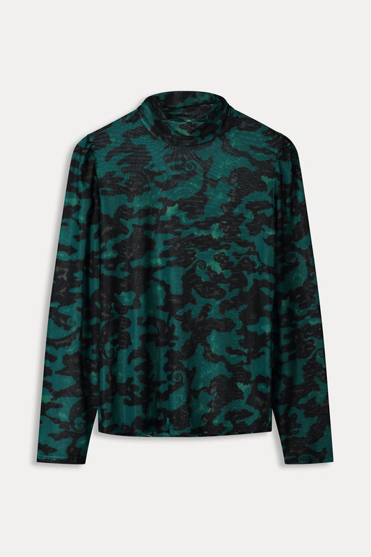 TURTLENECK - Camo Teal Green