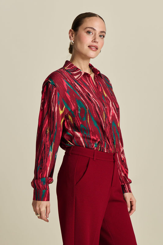 BLUSE - Milly Woody Burgundy Red