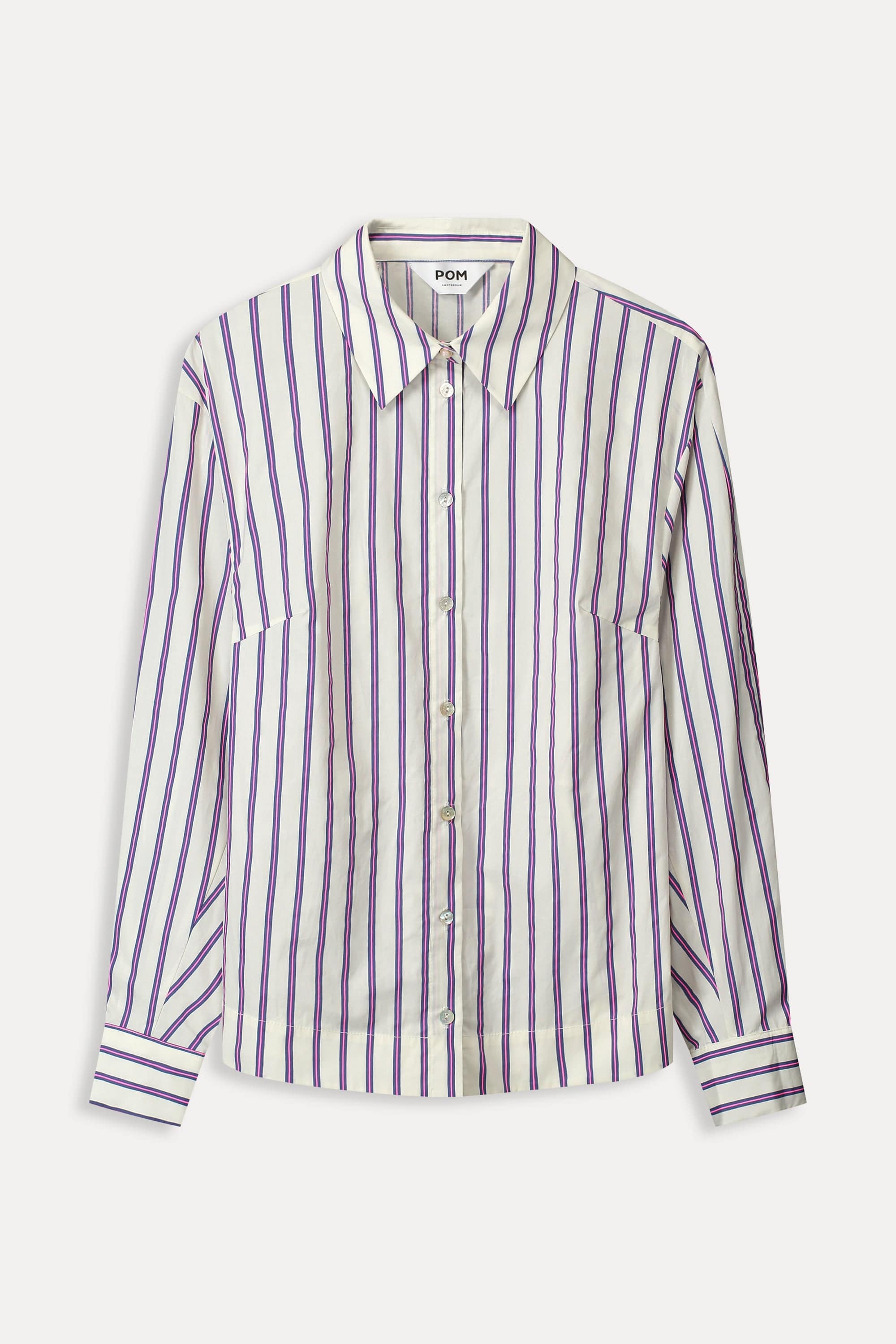 BLUSE - Striped Poplin Cream