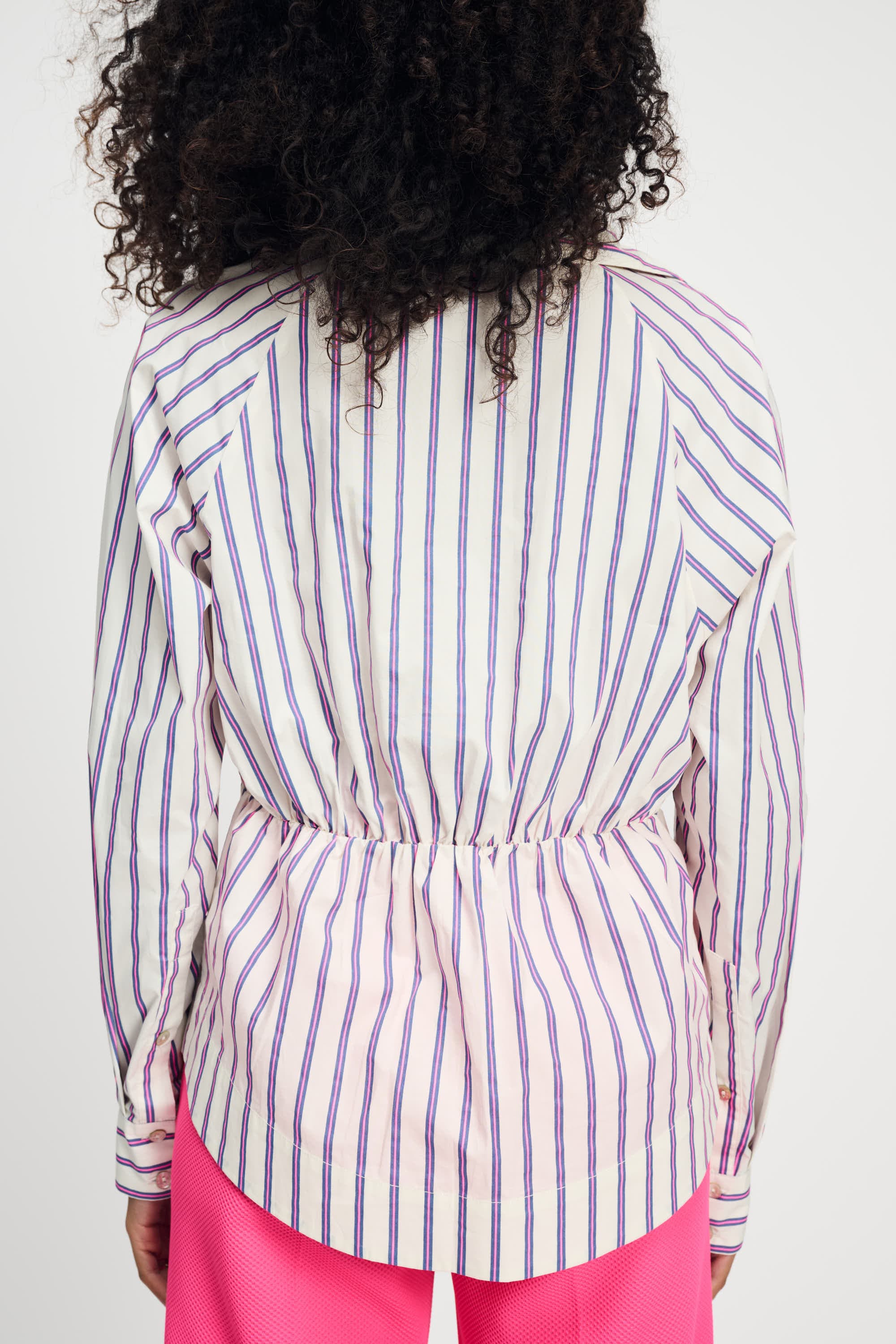 BLUSE - Striped Poplin Cream