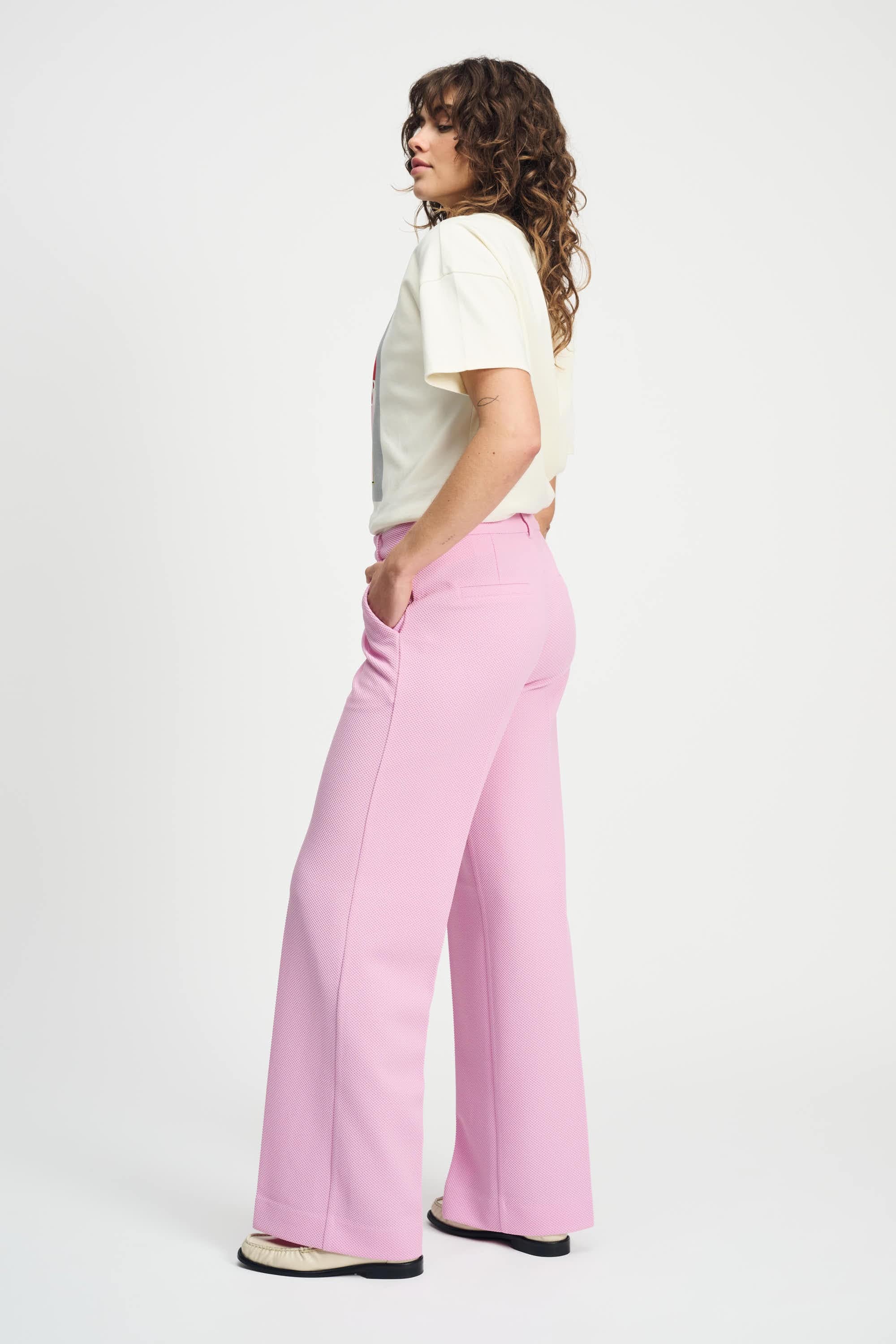 HOSE - Wide Leg Rose Pink