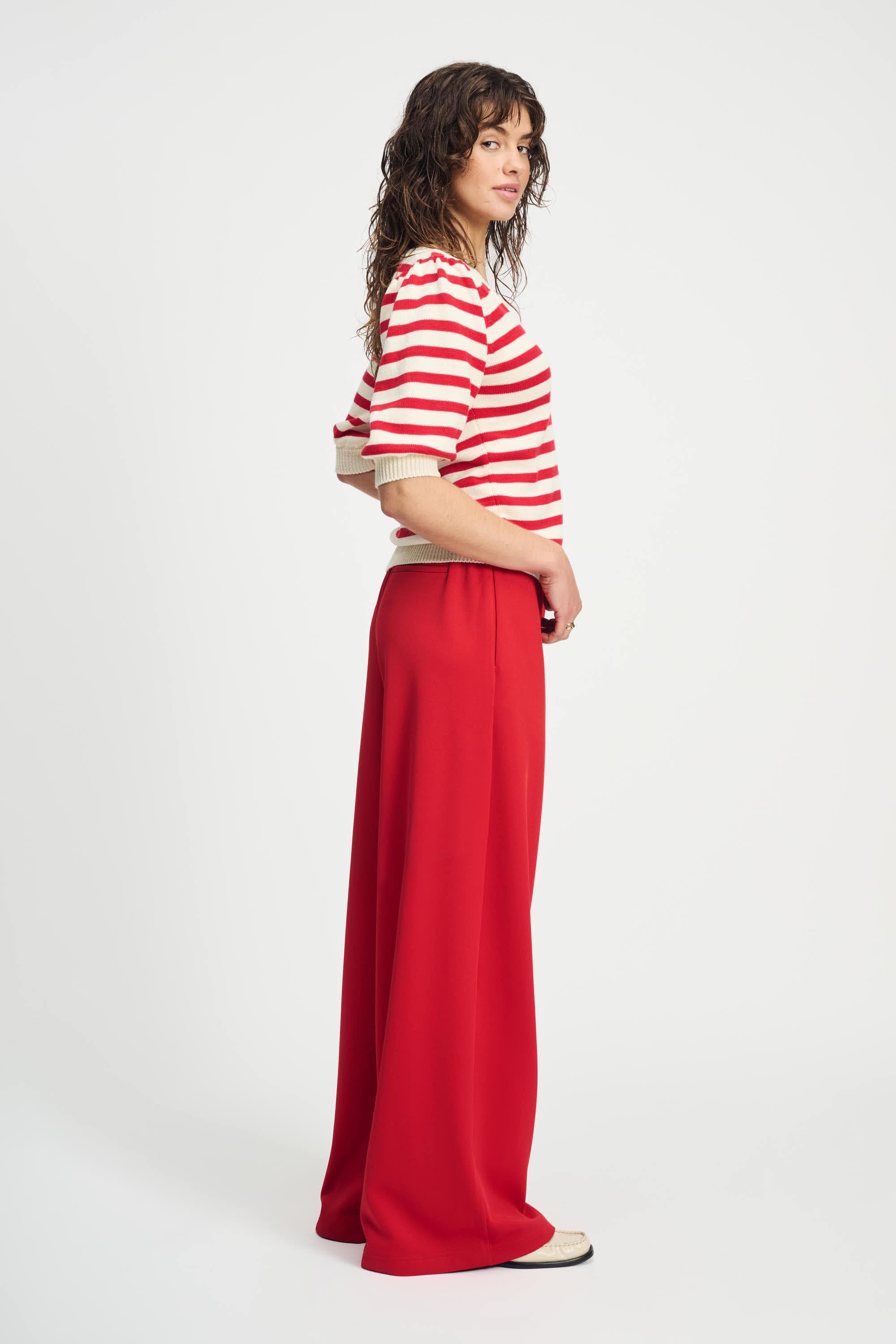 PULLOVER - Striped Scarlet Red