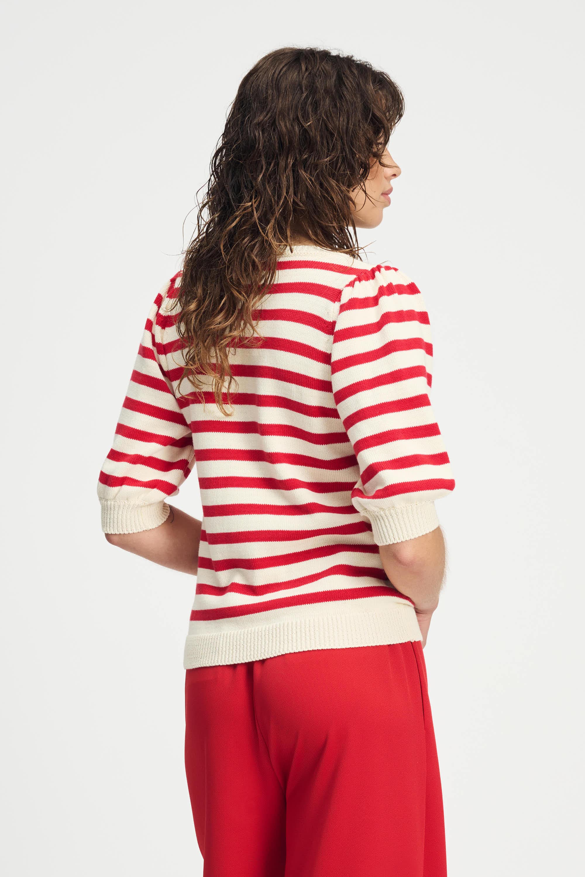 PULLOVER - Striped Scarlet Red