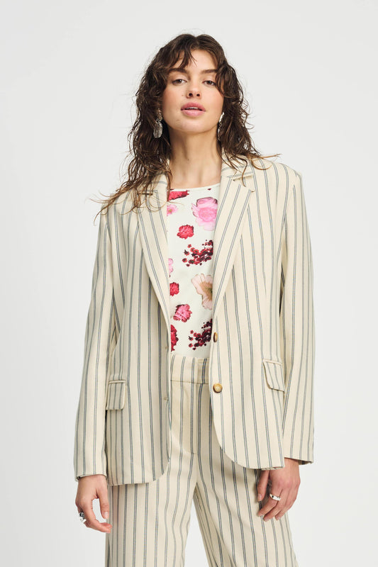 BLAZER - Striped Cream