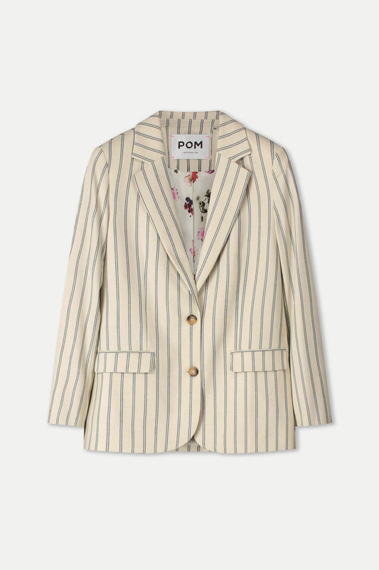 BLAZER - Striped Cream